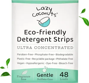 Laundry Detergent Sheets - Sulfate-free, Gentle - For Sensitive Skin, Baby, Hand Wash - Eco Friendly, Natural, Hypoallergenic, Sulfate Free, Fragrance Free, Unscented Laundry Soap