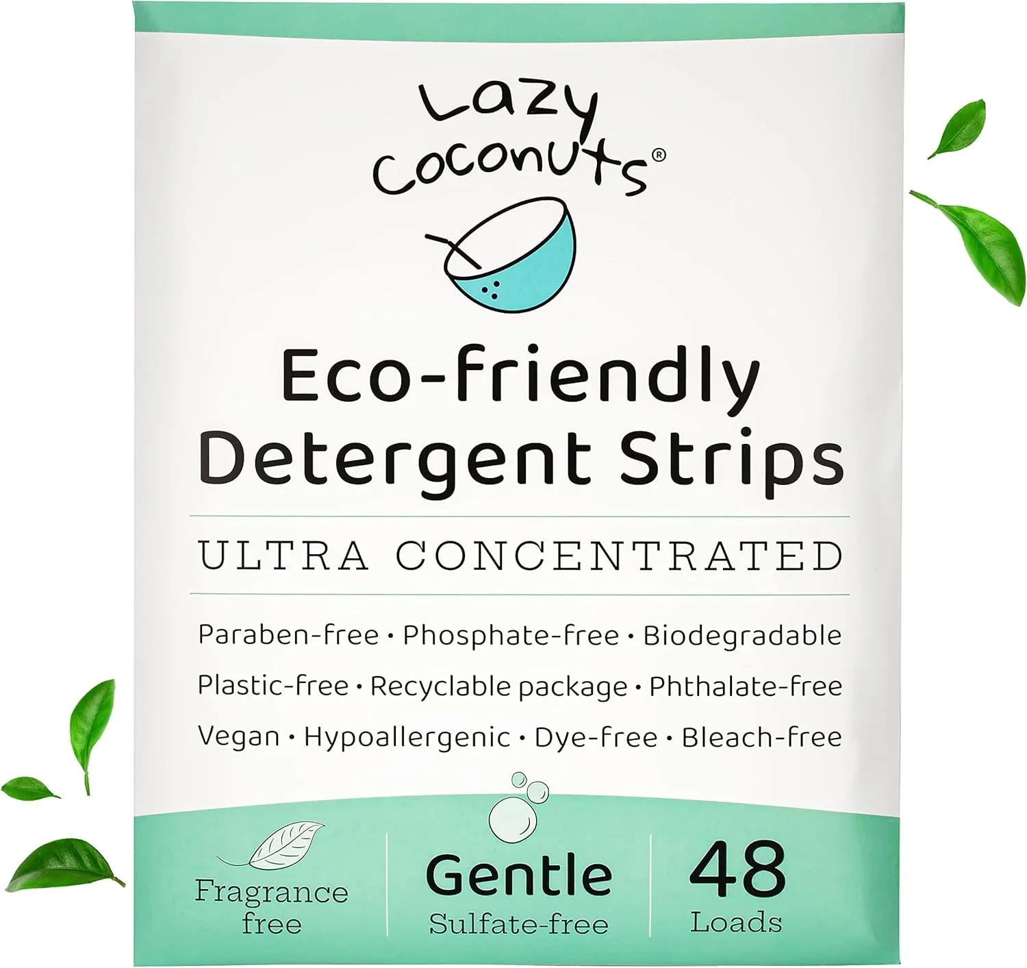 Laundry Detergent Sheets - Sulfate-free, Gentle - For Sensitive Skin, Baby, Hand Wash - Eco Friendly, Natural, Hypoallergenic, Sulfate Free, Fragrance Free, Unscented Laundry Soap