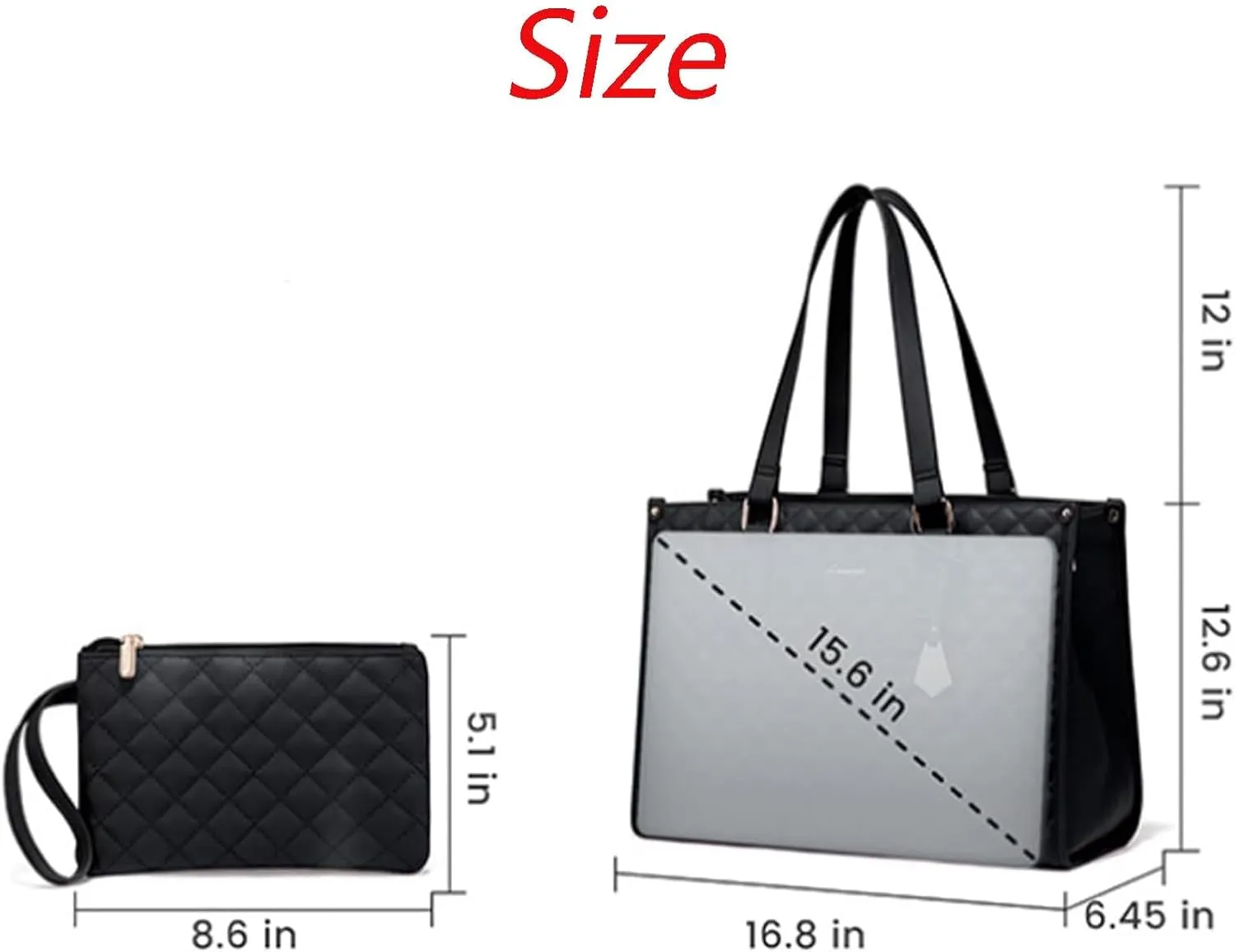 Lavenra All in One Tote Bag, 2 in 1 Tote Bag Lunch Bag Combo, large capacity, for office areas, school, travel (Brown)