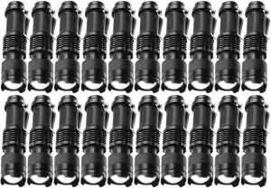 LED Flashlight 20 Pack,Super Bright Torch Mini Flashlights High Lumens with 3 Modes, Small Waterproof Adjustable Focus Zoomable Flash Light EDC Flashlight for Indoor Outdoor Camping