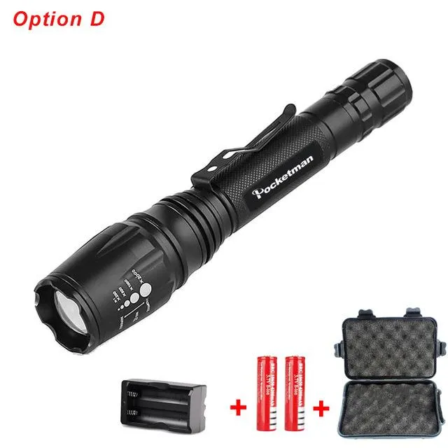 LED Flashlights Torch 7000LM XM-L2 zoomable led torch For 2x18650 batteries aluminum bicycle flashlight light tactical