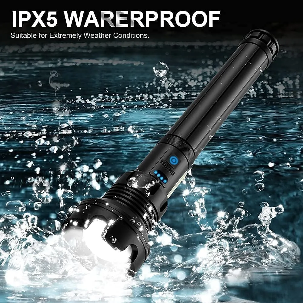 LED Rechargeable Tactical Laser Flashlight 90000 High Lumens-unitmotor™