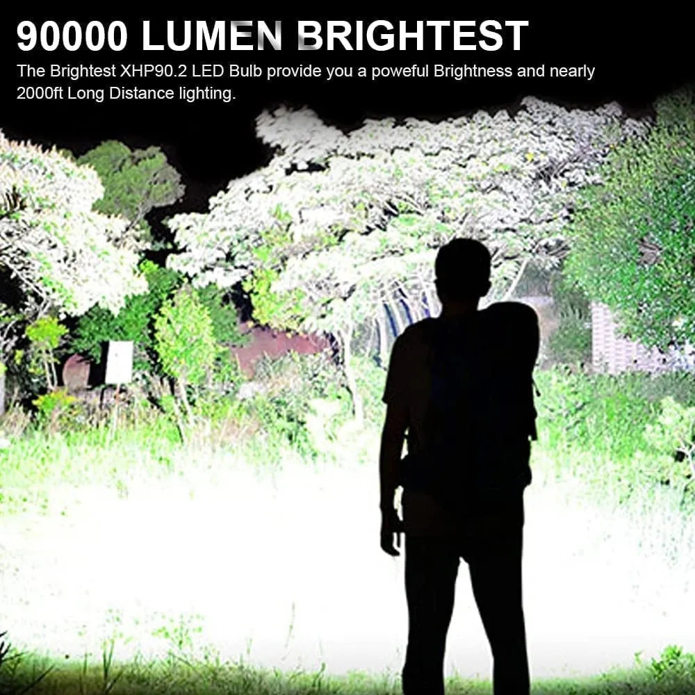 LED Rechargeable Tactical Laser Flashlight 90000 High Lumens-unitmotor™