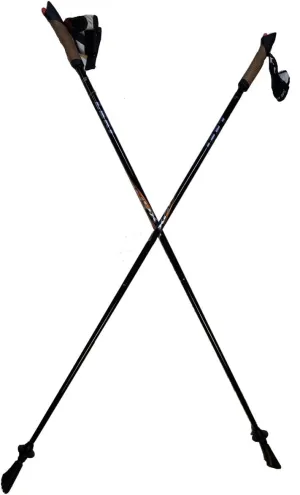 LEKI Nordic Walking Onyx Carbon Series Walking Pole Black/Orange 115cm