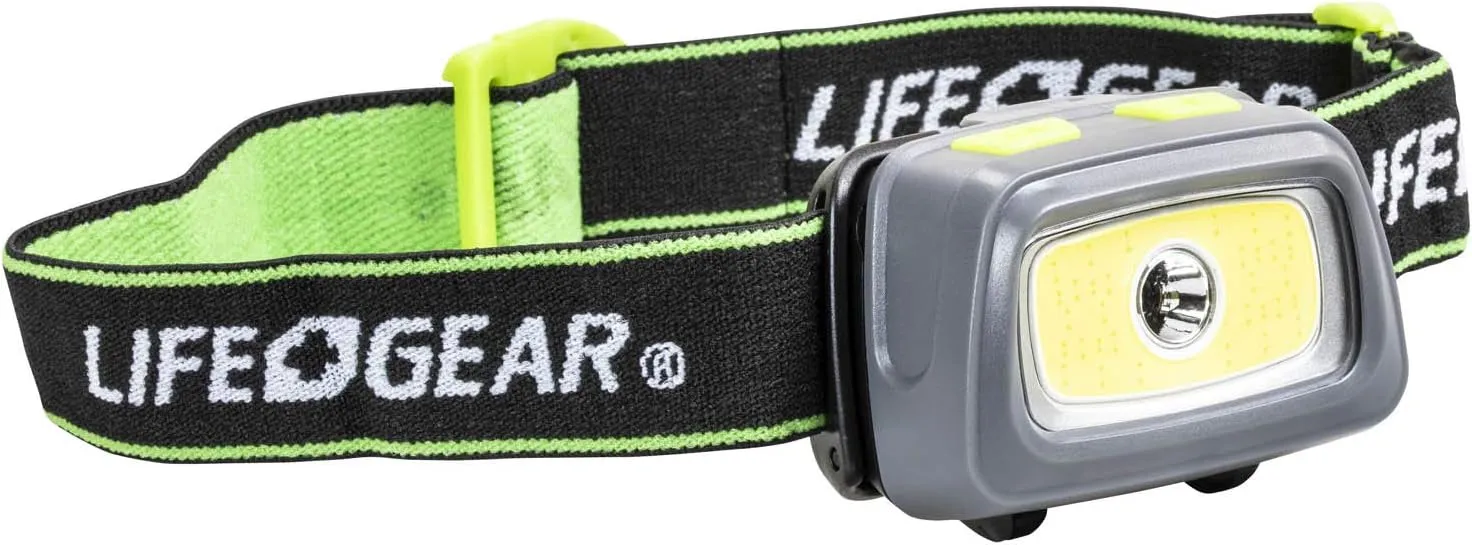 Life Gear 3AAA Multi Mode 500 Lumen Head Light w/Safety Flasher and Whistle