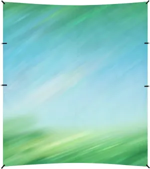 Light Blue Green Gradient Abstract Foldable Beach Canopy UPF50  Protection Lightweight Sun Shade with Sandbags and Shovel for Camping Trips, Fishing, Backyard Fun or Picnics