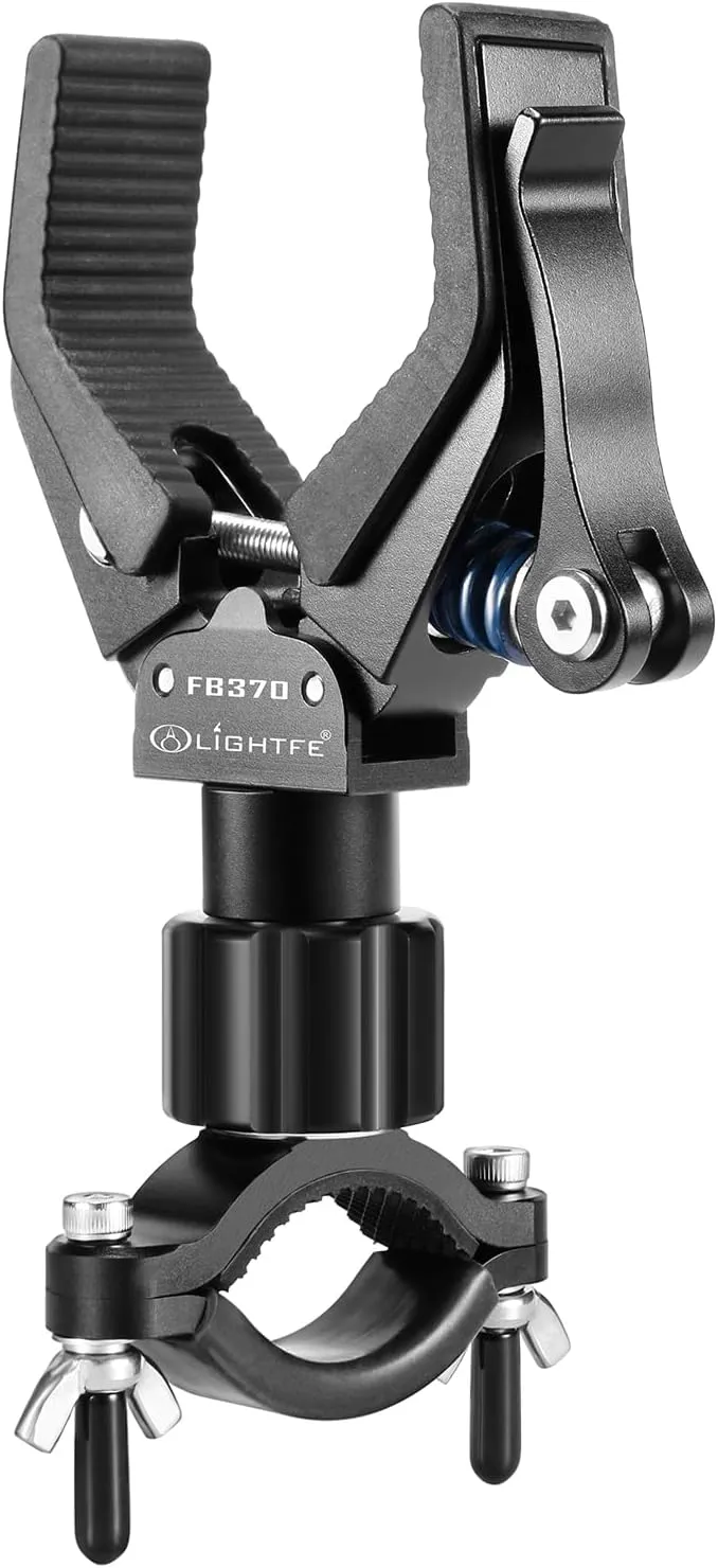 LIGHTFE FB370 Bike Flashlight Mount Aerospace-Grade Aluminum Alloy, 360° Rotatable & Adjustable Clamp (Fits 25-55mm/0.95-1.95")