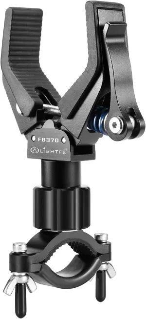 LIGHTFE FB370 Bike Flashlight Mount Aerospace-Grade Aluminum Alloy, 360° Rotatable & Adjustable Clamp (Fits 25-55mm/0.95-1.95")