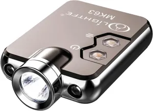 LIGHTFE Key-Chain Flashlight MK63 3 in 1 uv Light Glare White Light red Light for EDC Flashlight, Camping Flashlight, Emergency Light Designs to Max. 300LM Brightness, 3 Colors LED Lamp(Grey)
