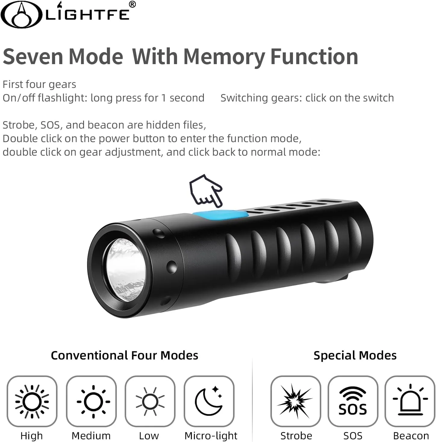 LIGHTFE U19 Super Bright Mini Keychain Flashlight | 150 Lumens | USB-C Fast Charging | Aviation Aluminum | Waterproof and Drop-Resistant | Must-Have for Emergency EDC
