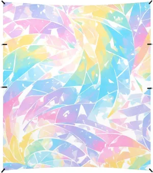 Lightslategray Tie-dye Background Vibrant Colors and Swirling Patterns Foldable Beach Canopy UPF50  Water-Resistant Large Sun Shelter with Sandbags, Sand Shovel, Poles for Camping, Picnics,