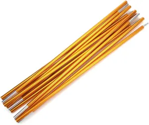 Lightweight, Solid, Wind Resistant 2Pcs Aluminum Alloy Tent Poles, Great for Camping, Hiking, Traveling. Easy Installation & Storage with 12 Sections, Elastic Rope. Qualitified