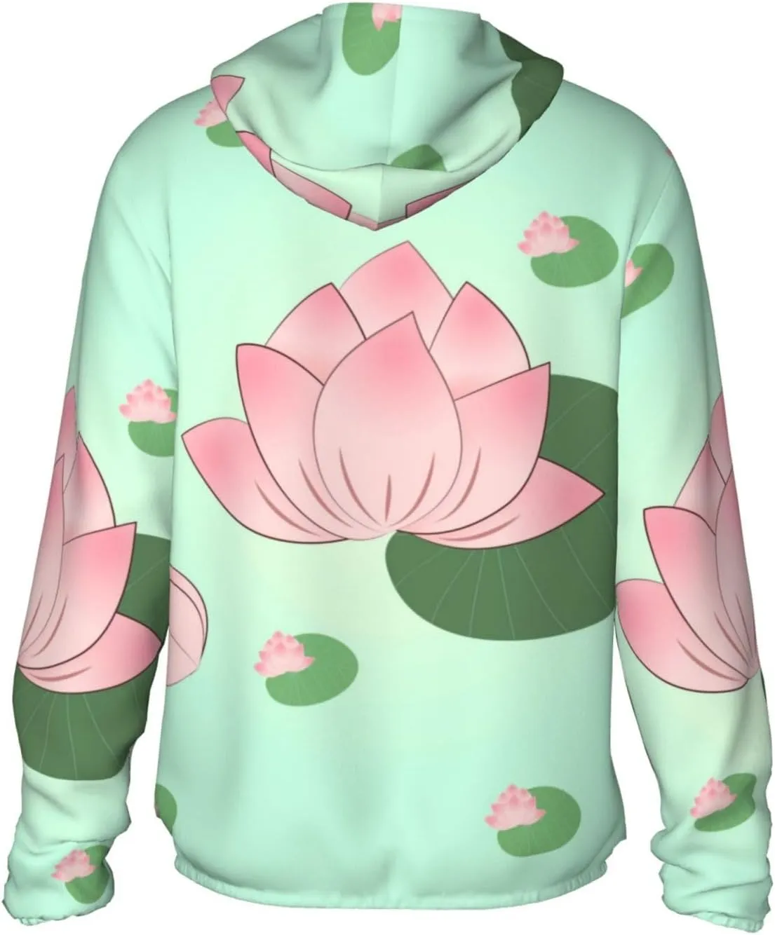 Lightweight UV Protection Sun Jacket, Lotus Waiting to Bloom Print Sportswear Hooded Sunblock Shirt for Outdoor