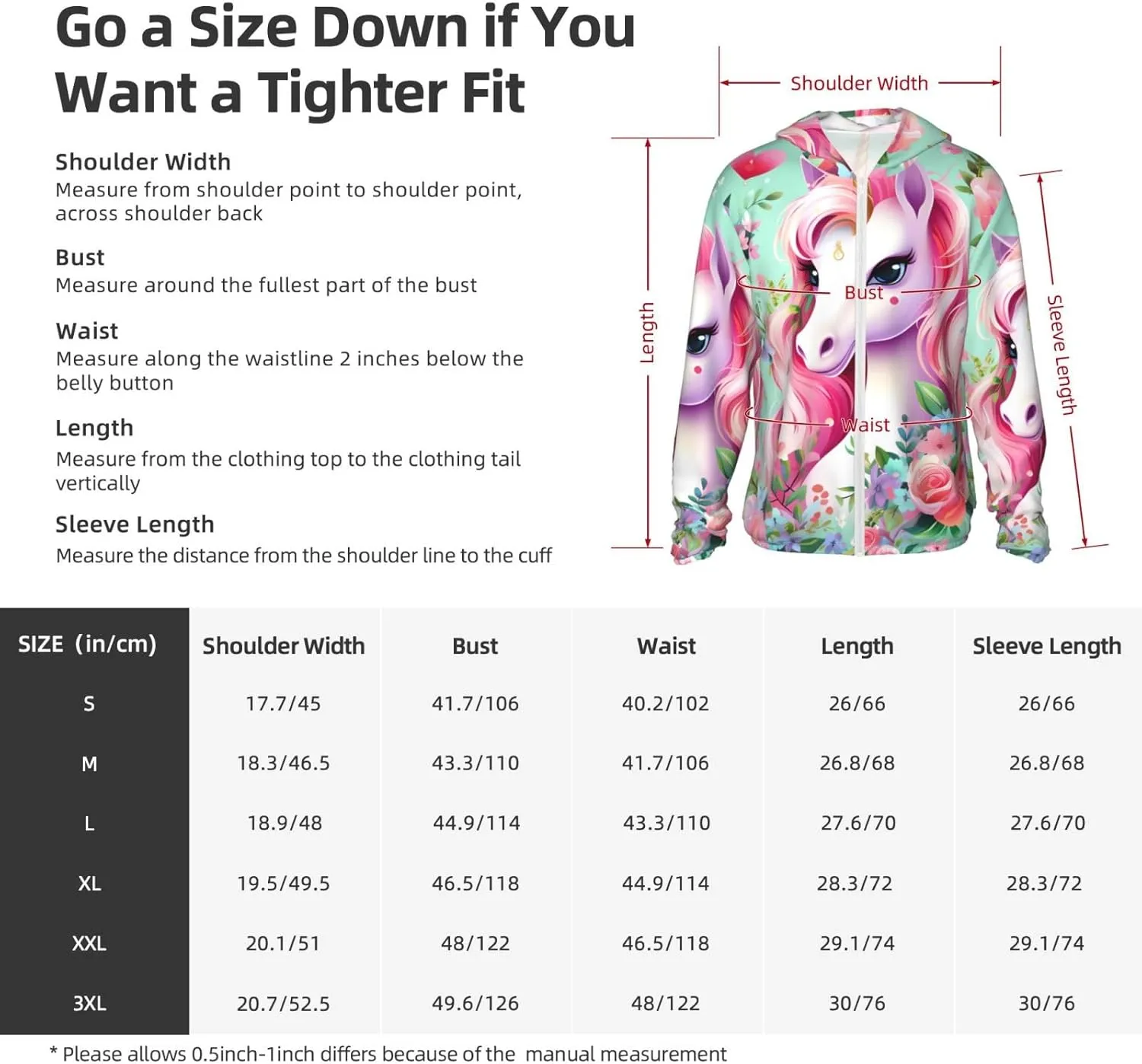 Lightweight UV Protection Sun Jacket, Pink Unicorn Print Sportswear Hooded Sunblock Shirt for Outdoor