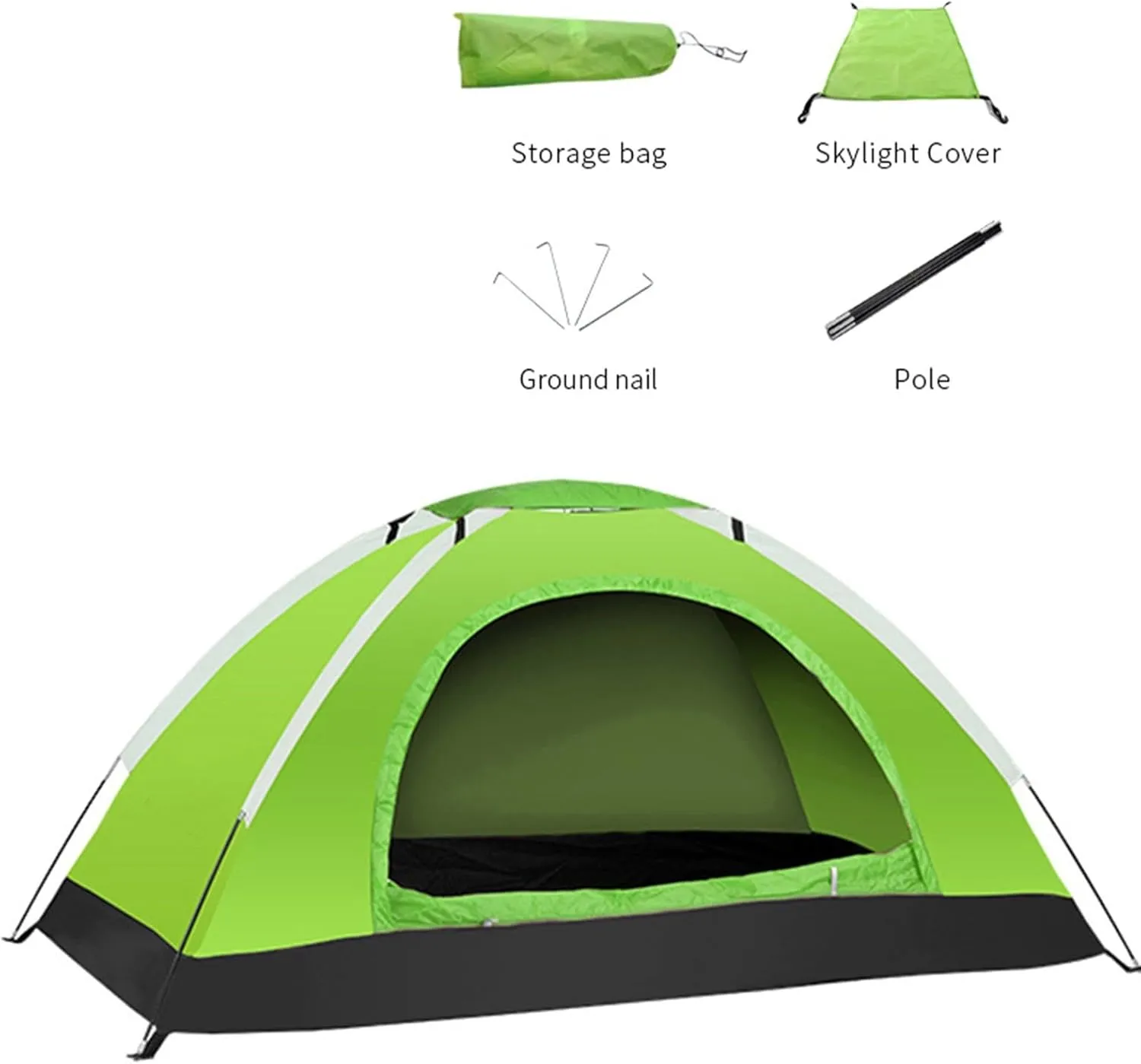 Lightweight Waterproof Camping Tent with Carrying Bag Double Door Easy Setup Oxford Fabric Fiberglass Poles Ventilated Screen Options for 1 2 Person Outdoor Hiking Backpacking
