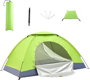 Lightweight Waterproof Camping Tent with Carrying Bag Double Door Easy Setup Oxford Fabric Fiberglass Poles Ventilated Screen Options for 1 2 Person Outdoor Hiking Backpacking