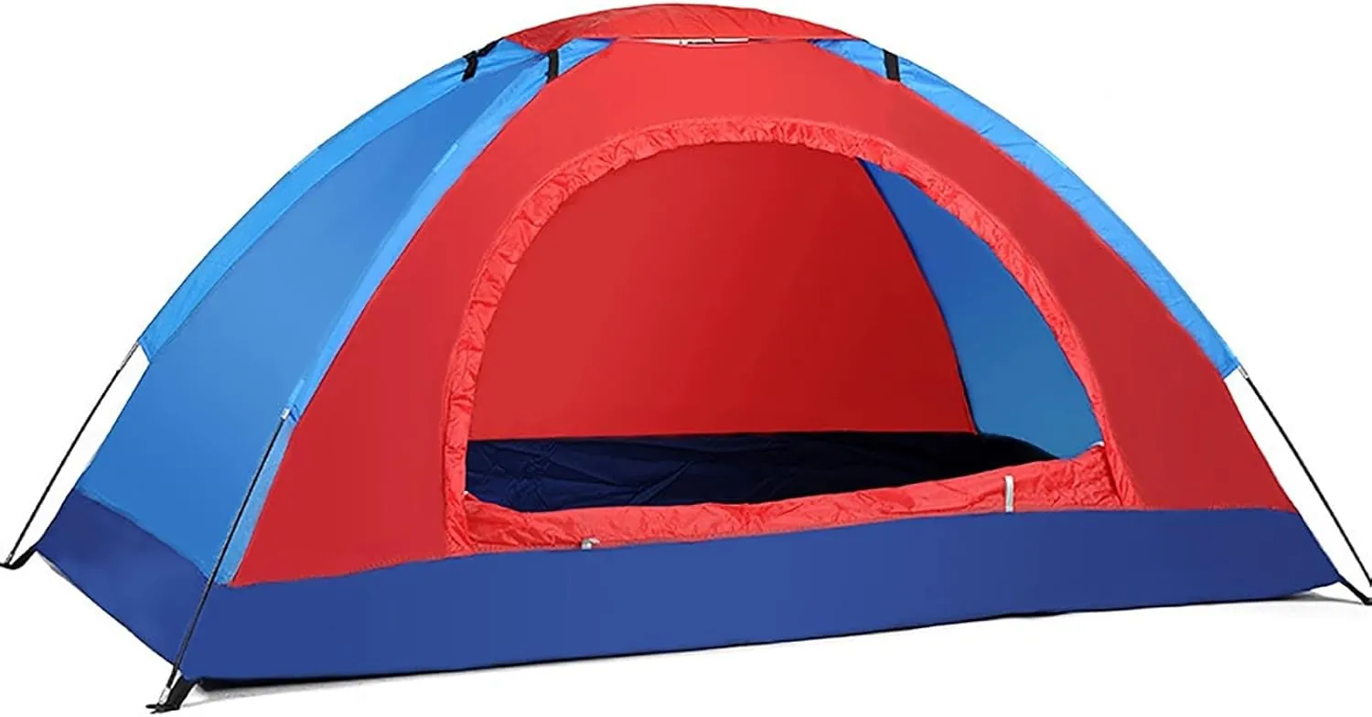 Lightweight Waterproof Camping Tent with Carrying Bag Double Door Easy Setup Oxford Fabric Fiberglass Poles Ventilated Screen Options for 1 2 Person Outdoor Hiking Backpacking