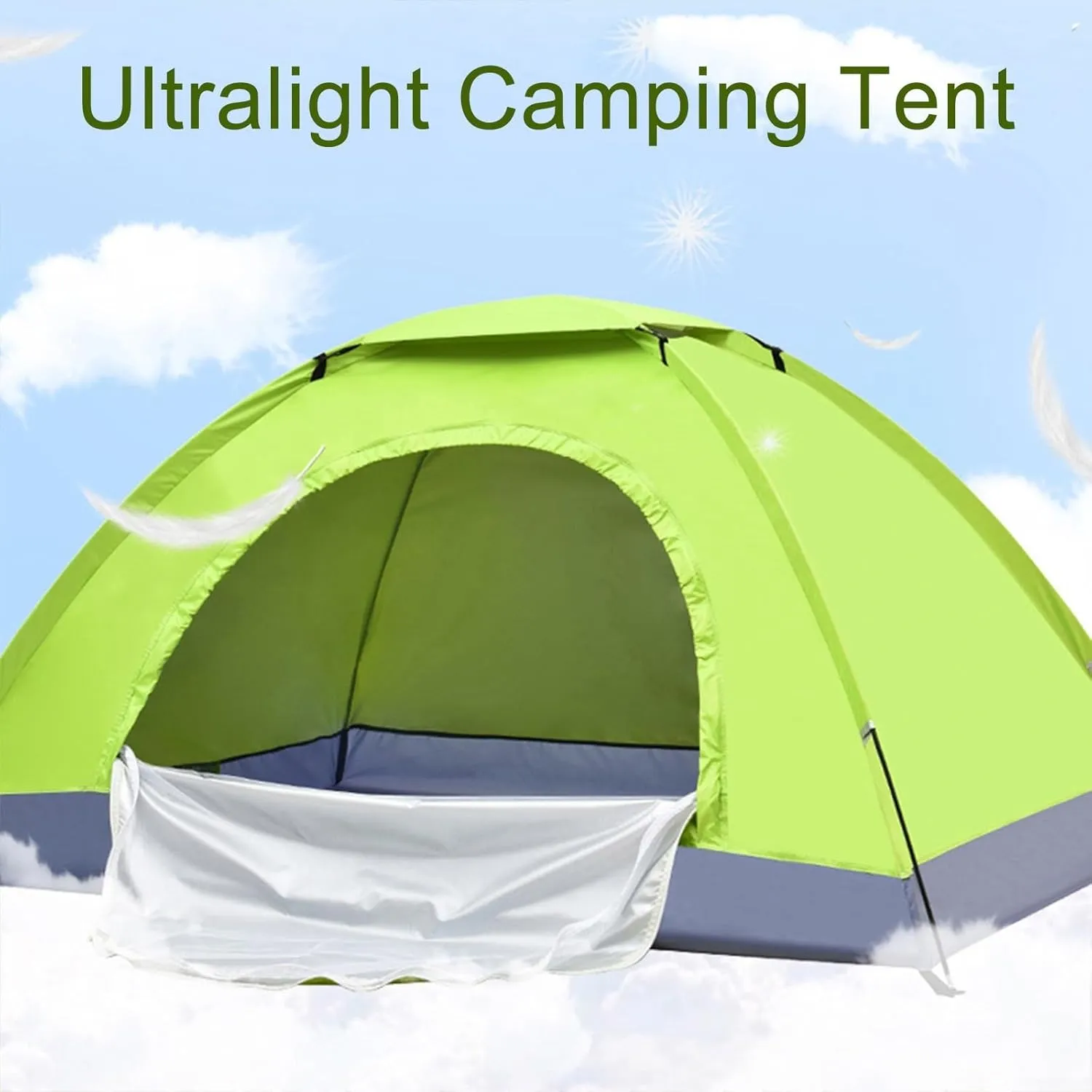 Lightweight Waterproof Camping Tent with Carrying Bag Double Door Easy Setup Oxford Fabric Fiberglass Poles Ventilated Screen Options for 1 2 Person Outdoor Hiking Backpacking