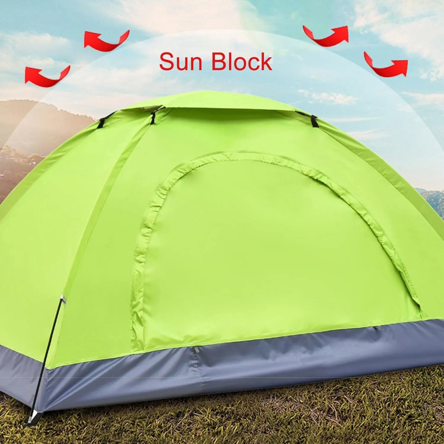 Lightweight Waterproof Camping Tent with Carrying Bag Double Door Easy Setup Oxford Fabric Fiberglass Poles Ventilated Screen Options for 1 2 Person Outdoor Hiking Backpacking