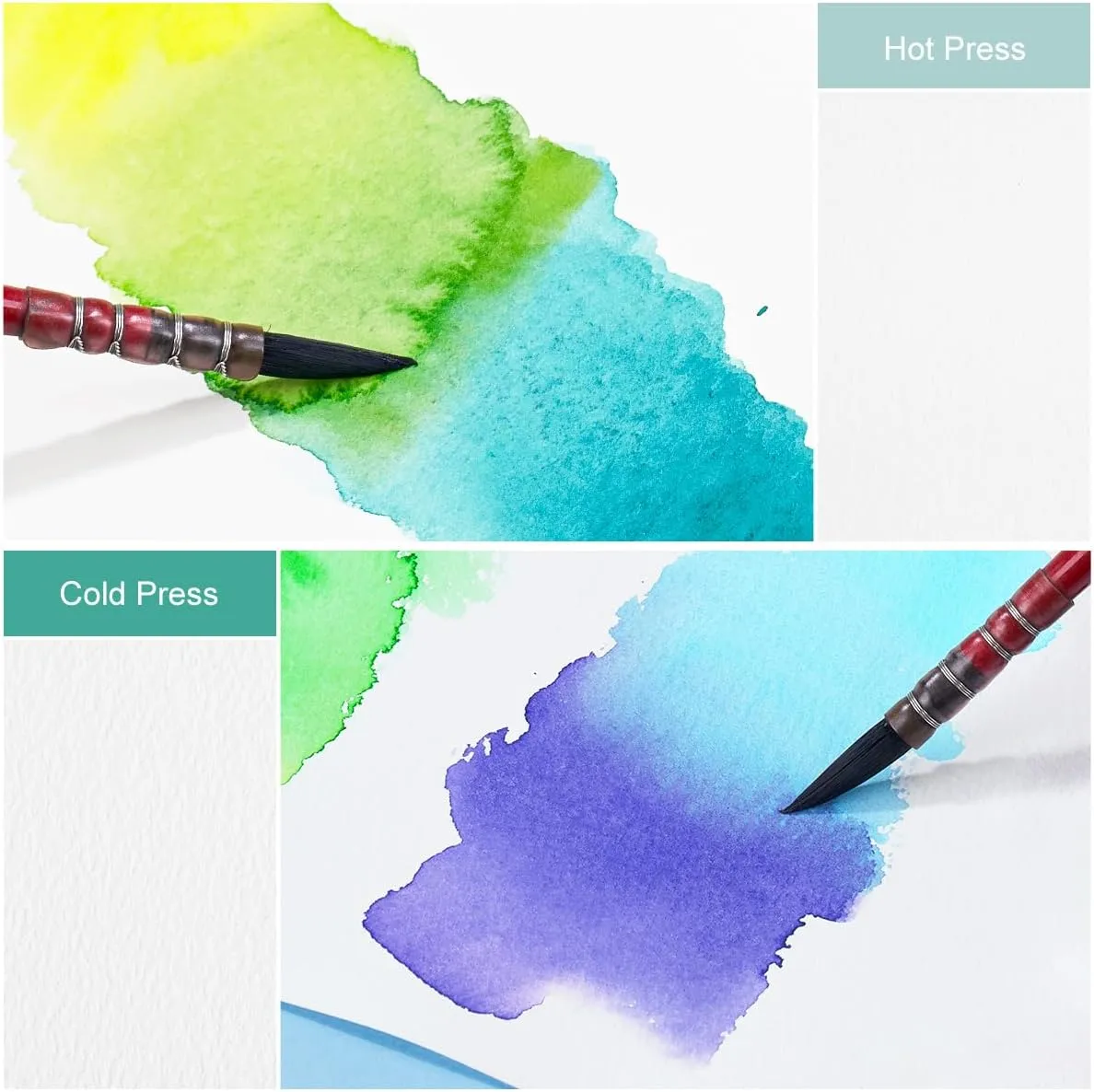 Lightwish Square Watercolor Journal,100% Cotton,300gsm/140lb,Acid-Free,24 Sheets Cold Press Watecolor Paper Sketchbook for Artists Adults Students,4.7 * 4.7 Inches