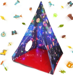 LimitlessFunN Space Teepee Kids Play Tent | Includes Star Lights & Carrying Case |, Children Indoor Playhouse for Boys, Toddlers, 49" D x 49" W x 60" H