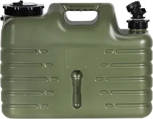 Lineslife Water Container with Spigot, 4 Gallon/15L Portable Water Storage, Camping Water Tank for Camping, Survival Gear and Supplies, Green