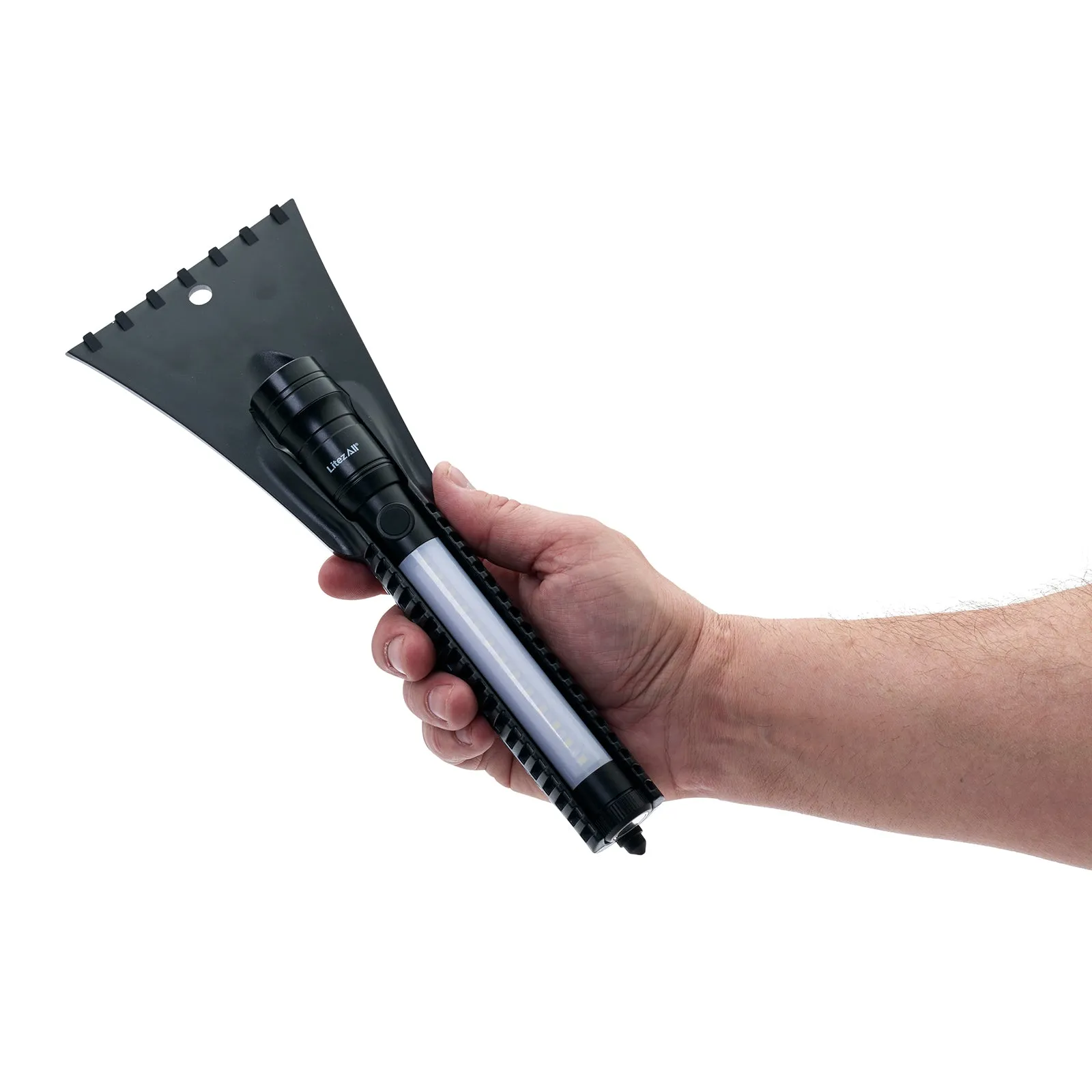 LitezAll Icy Light Ice Scraper with Removable Utility Flashlight