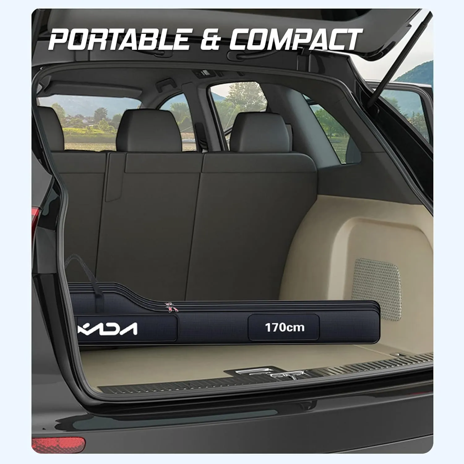 Lixada Fishing Rod Case, Portable Folding Fishing Rod Case Fishing Pole Reel Storage Bag Fishing Gears Organizer