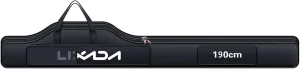 Lixada Fishing Rod Case, Portable Folding Fishing Rod Case Fishing Pole Reel Storage Bag Fishing Gears Organizer
