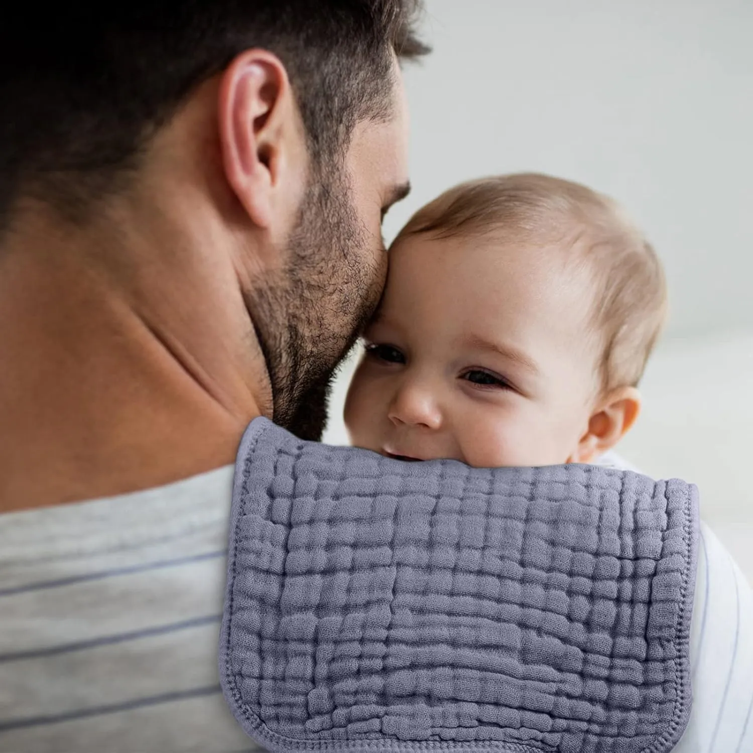 Looxii Muslin Burp Cloths 100% Cotton Muslin Cloths Large 20''x10'' Extra Soft and Absorbent 6 Pack Baby Burping Cloth for Boys and Girls White Gray