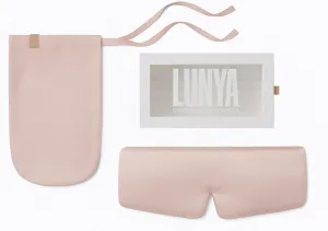Lunya Sleep Mask with Box - Washable Silk Sleeping Mask and Headband for Beauty Routines - Thermoregulating Comfort - Delicate Pink - Small