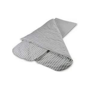 Luxury Grey Stripe Compact Duvalay 4.5 Tog Sleeping Bag Duvet & Topper GREY