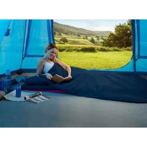 Luxury Grey Stripe Compact Duvalay 4.5 Tog Sleeping Bag Duvet & Topper GREY