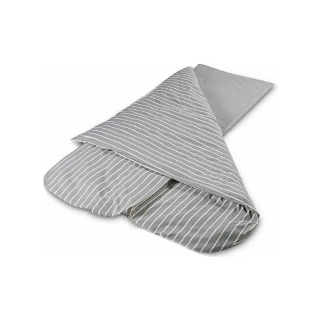 Luxury Grey Stripe Compact Duvalay 4.5 Tog Sleeping Bag Duvet & Topper GREY