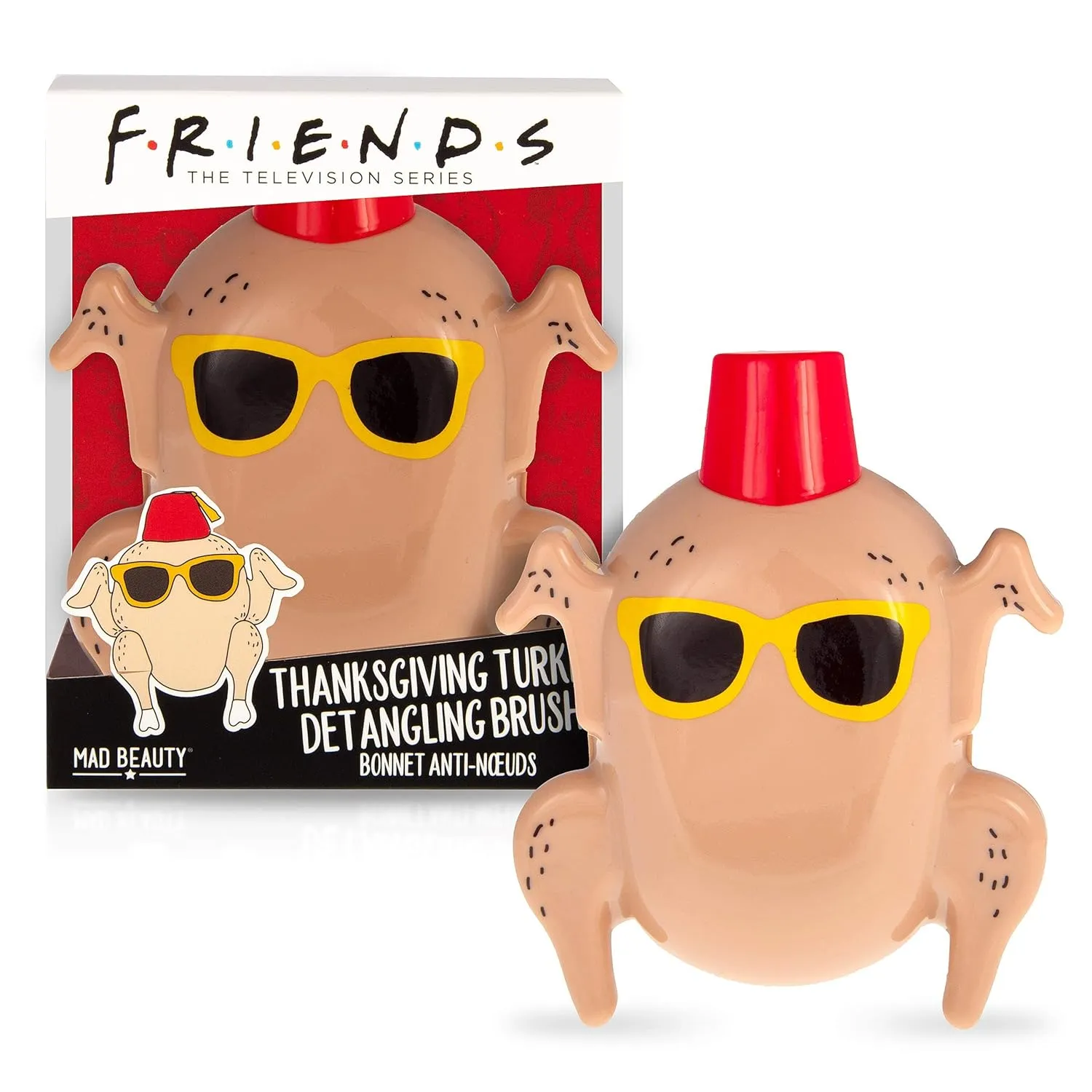 MAD Beauty Friends TV Show Turkey Detangling Hair Brush – Thanksgiving Episode Nostalgia 90s, Fun Gift for Women, Adults & Kids | Monica Chandler | Cruelty-Free