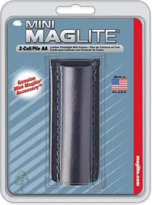 Maglite Black Plain Leather Holster for AA Cell Mini Flashlights