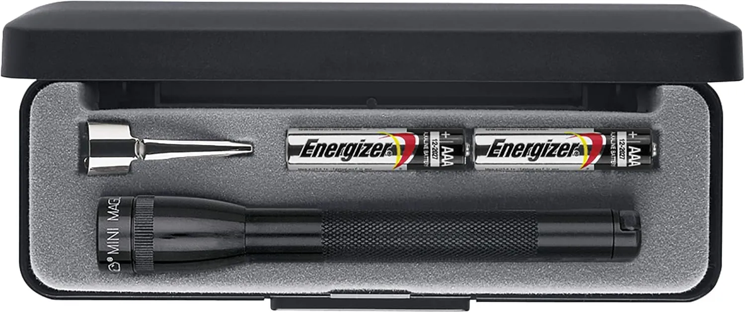 Maglite Mini Incandescent 2-Cell AAA Flashlight in Presentation Box, Black