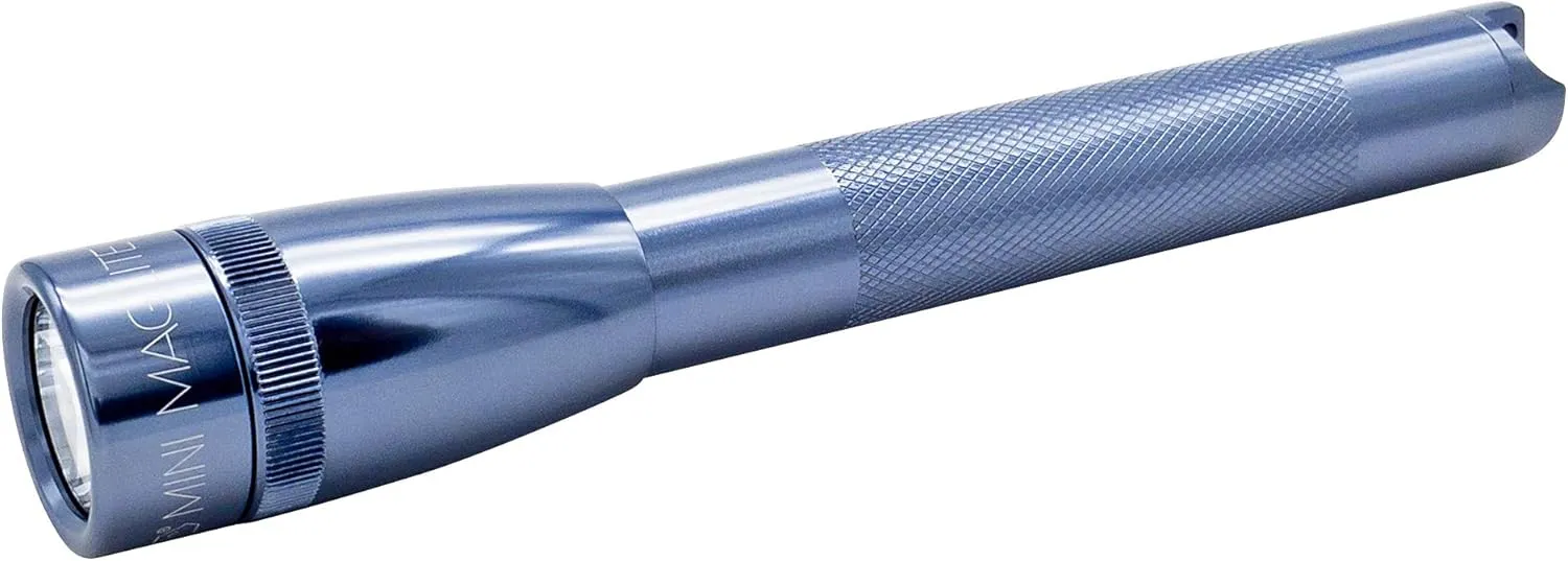 MagLite Mini LED Flashlight - Ultra Bright 127 Lumens, Adjustable Beam, Water-Resistant IPX4, Shock Resistant, 2 Power Modes, includes 2 AA Premium Alkaline Batteries - (Combo Pack, Gray)