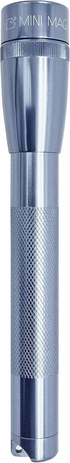 MagLite Mini LED Flashlight - Ultra Bright 127 Lumens, Adjustable Beam, Water-Resistant IPX4, Shock Resistant, 2 Power Modes, includes 2 AA Premium Alkaline Batteries - (Combo Pack, Gray)