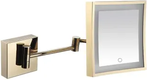 Makeup Mirror Vanity Mirror Vanity Mirrors,Square Touch Single-Sided Makeup Mirror with Light Folding Extension Mirror Bathroom Wall-Mounted Magnifying Beauty Mirror Cosmetic Mirror ( Color : Zi (Zir