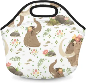 Mammoth Neoprene Lunch Bag Reusable Insulated Lunch Box Soft Lightweight Lunch Tote Bag for Women Men Work Office Washable Meal Prep Bags