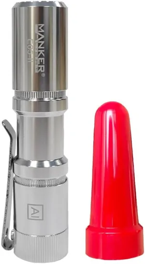 Manker E05 II (Al-Silvery, High CRI Version, 4000K) Compact EDC Flashlight,519A LED 800 Lumens, 120m Flood Beam Distance, IP68,Red Filter,No Battery