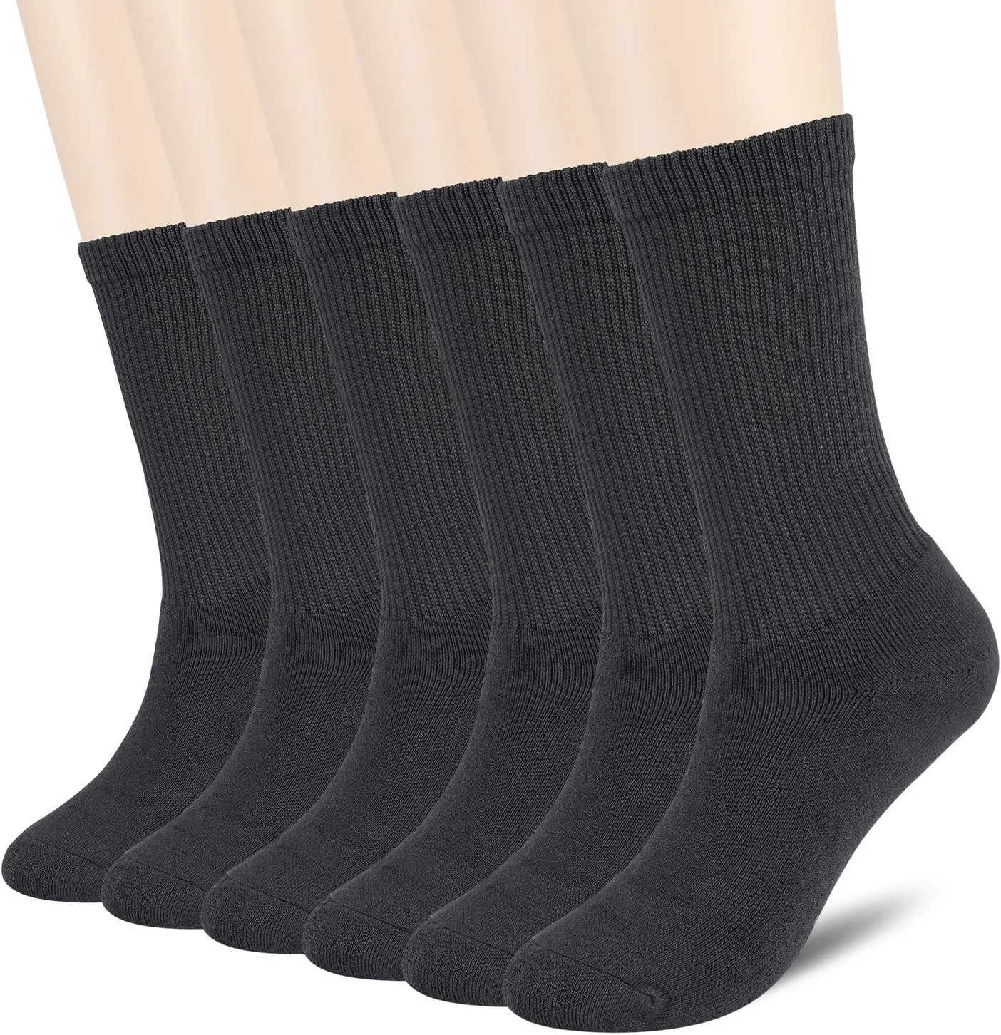  MD 6 Pack Womens Crew Socks Extra Heavy Full Cushion Casual Socks Moisture Wicking Hiking Trekking Sports Socks