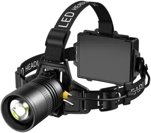MDybf Zoom Headlight Strong Light Charging Head-Mounted Outdoor Flashlight Night Fishing High-Capacity Xenon Light for Sea