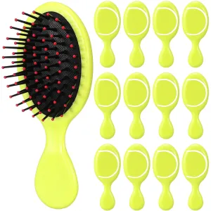 Meanplan 12 Pcs Tennis Team Gifts Bulk Tennis Hair Brushes for Women Travel Hair Brushes for Sport Party Goodie Bag Stuffers