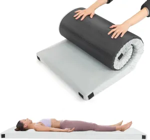 Memory Foam Camping Mattress, 75" x 25" x 2.5", Portable Sleeping Pad for Travel, Tent, Floor, Guest Bed, Gray