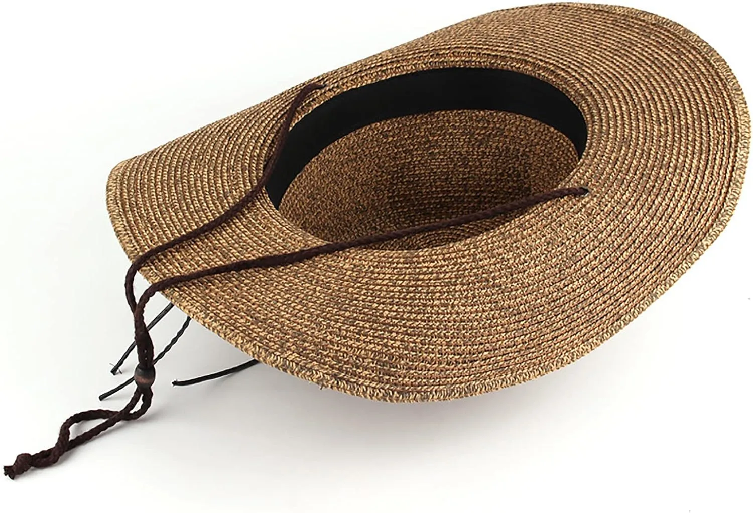 Men Cowboy Sun Hat Foldable Straw Hat Classic Western Newsboy Cap Summer Wide Brim Roll Up Raffia Cowboy Hat