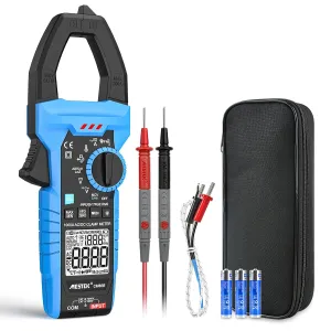 MESTEK Digital Clamp Meter Multimeter with Inrush, 1000A TRMS 6000 Counts Voltage Tester Volt Amp Meter with VFD, LOZ Mode, Measuring AC DC Current Voltage Temp Capacitance Resistance Continuity