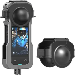 Metal Protective Cage with Lens Cover for Insta360 X5: Enhanced Safety Style, Protect Camera's Lens from Scratches and Dirt, 15 * 7 * 3.5CM
