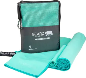 Microfiber Towel Set by BEARZ Outdoor. Microfiber Towels for Body, Workout Towel, Camp Towel, Yoga Towel, Sweat Towel, Microfiber Beach Towel, Travel Towel. Fast Drying & Compact. Free Face Towel